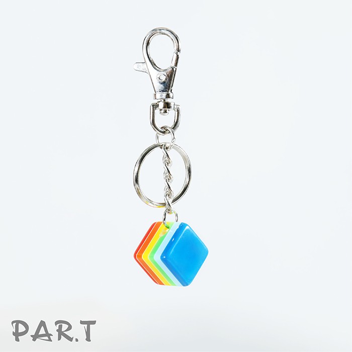 PAR.T | 彩虹商品-方塊Key環(淺藍)