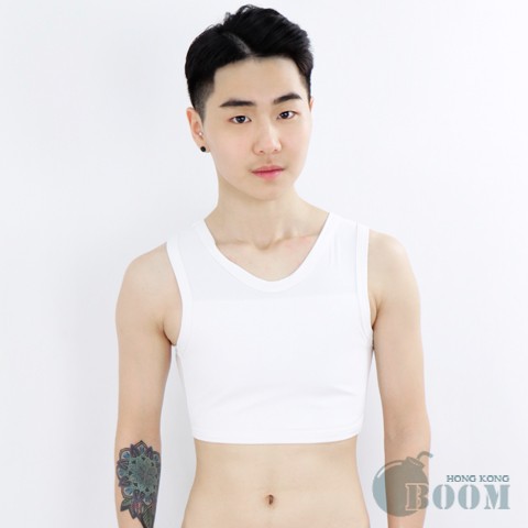 BOOM｜台灣代理香港品牌/平價舒適有型/粘貼式半身束胸內衣(白)