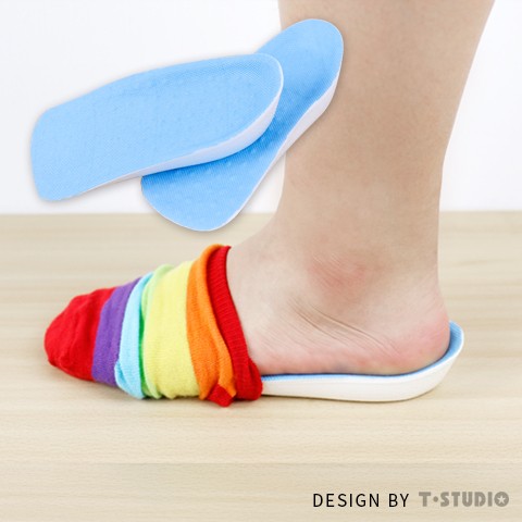 【T-STUDIO】襪內隱形增高鞋墊(藍)