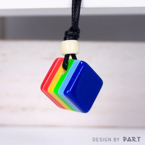 PAR.T | 彩虹商品-方塊項鍊(淺藍)