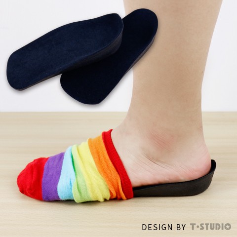 【T-STUDIO】襪內隱形增高鞋墊(黑)