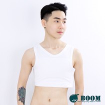 BOOM｜台灣代理香港品牌/平價舒適有型/排扣式半身束胸內衣(白)