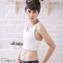 T-STUDIO｜強效鬆緊系列/束平力超強/粘式半身束胸內衣(白)